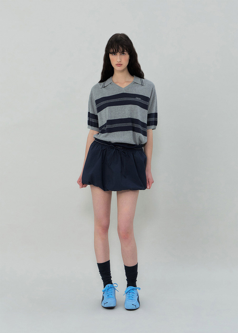 ELFIN STRIPE COLLAR KNIT