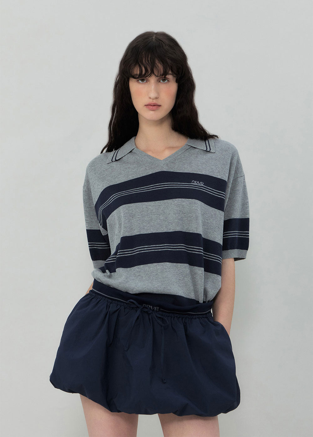 ELFIN STRIPE COLLAR KNIT