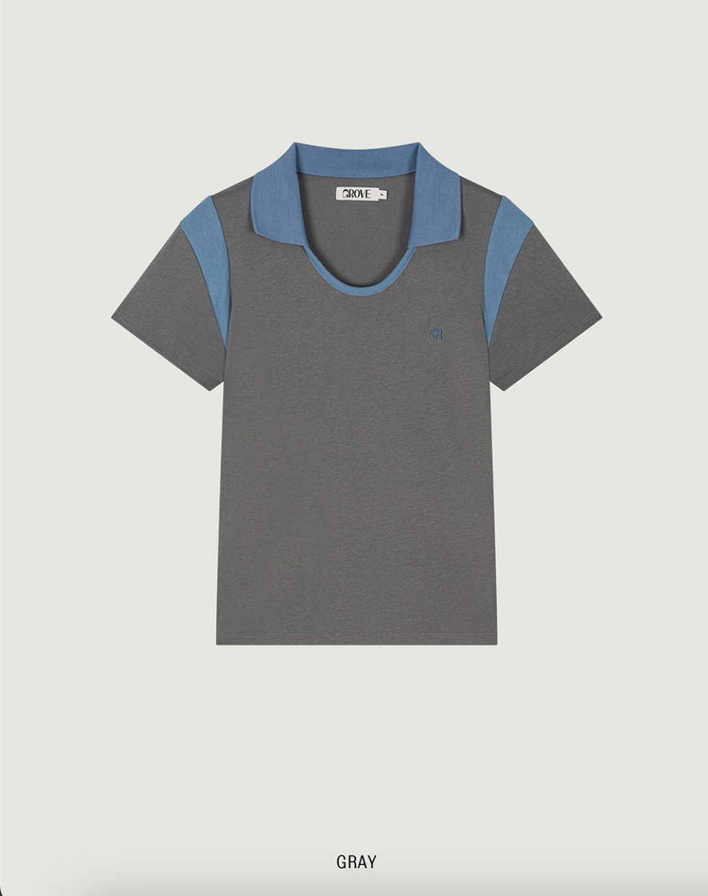 ELA U-NECK COLLAR T-SHIRT