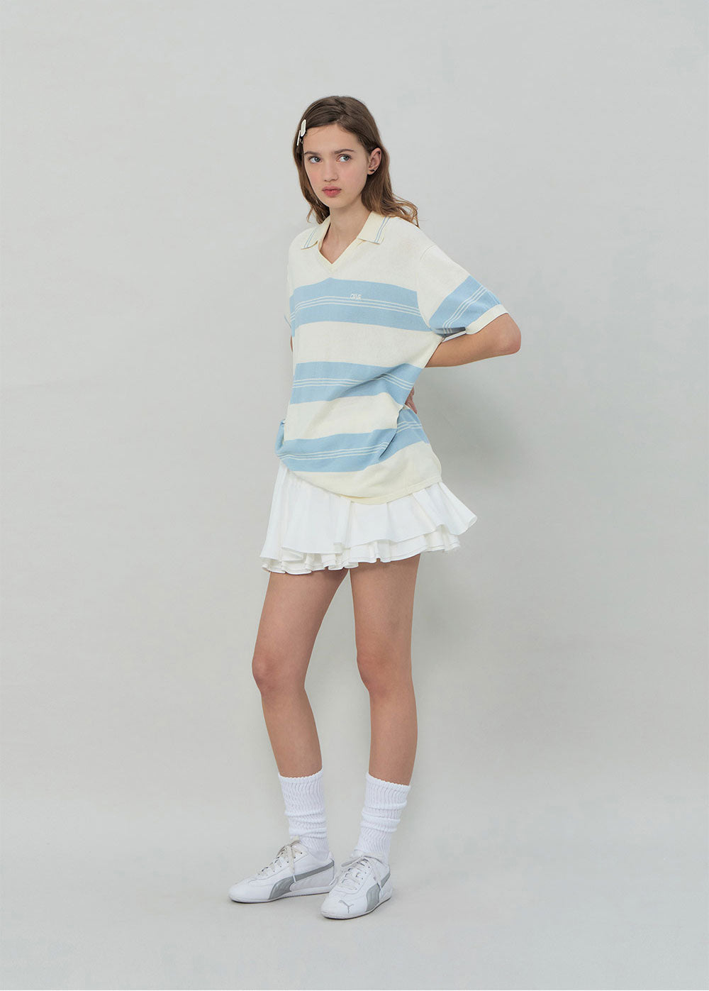 ELFIN STRIPE COLLAR KNIT
