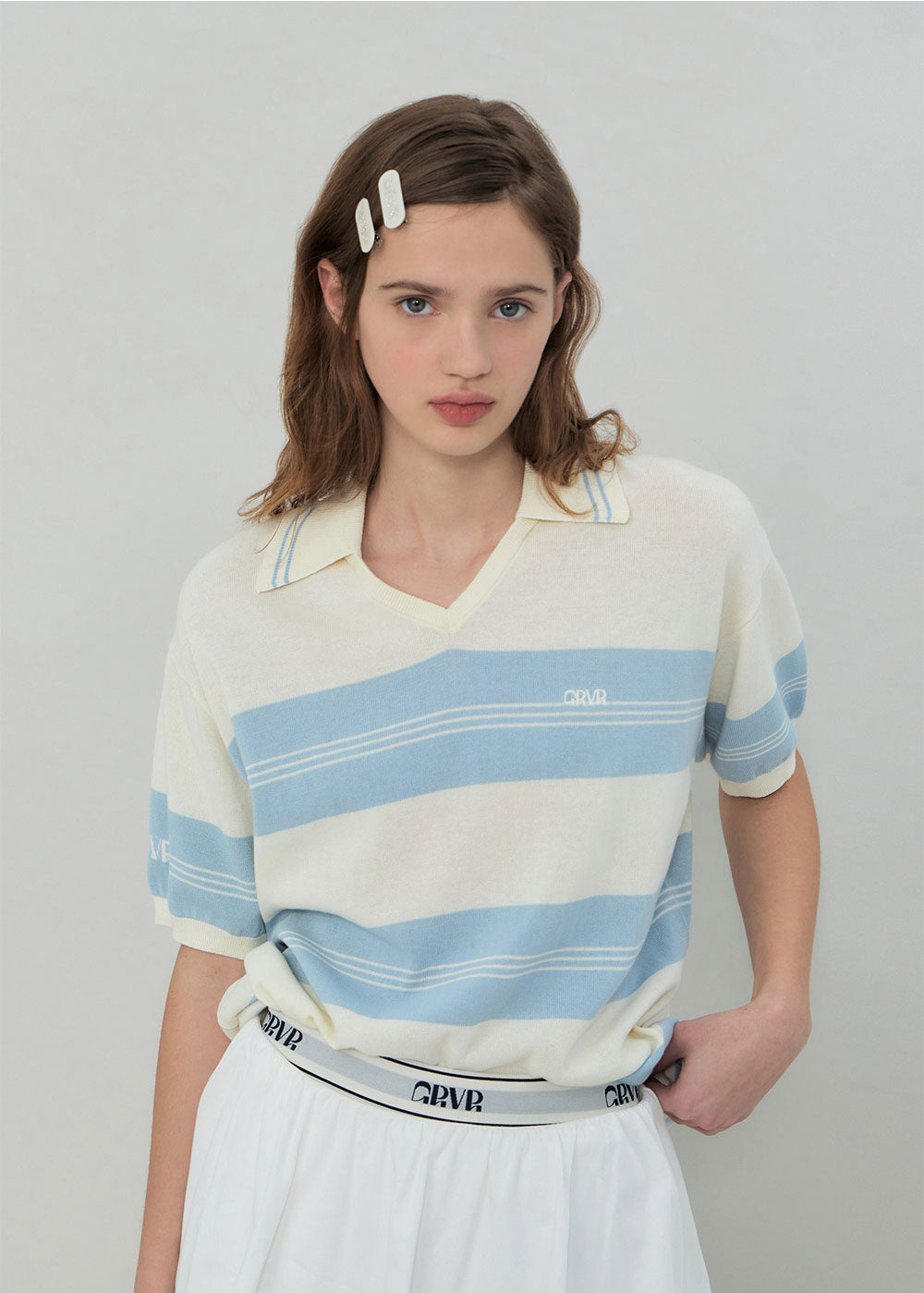 ELFIN STRIPE COLLAR KNIT