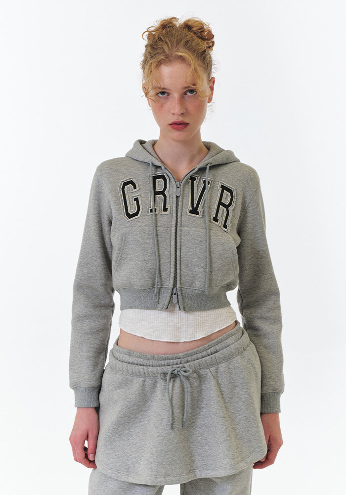 GRVR CROP HOODIE ZIP-UP