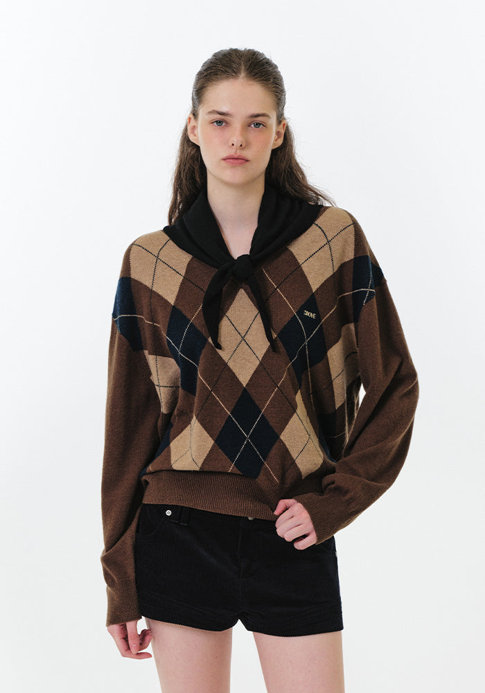 MOMO ARGYLE KNIT