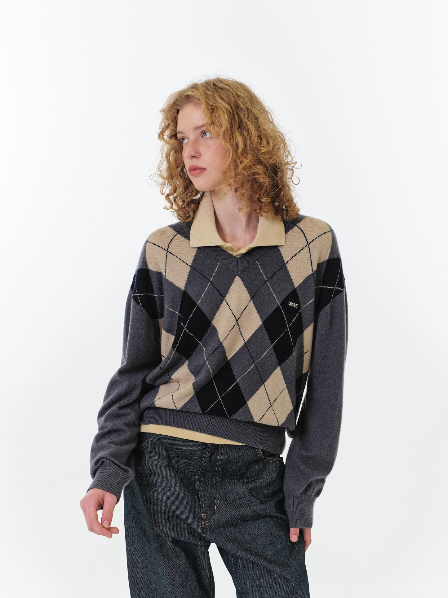 MOMO ARGYLE KNIT