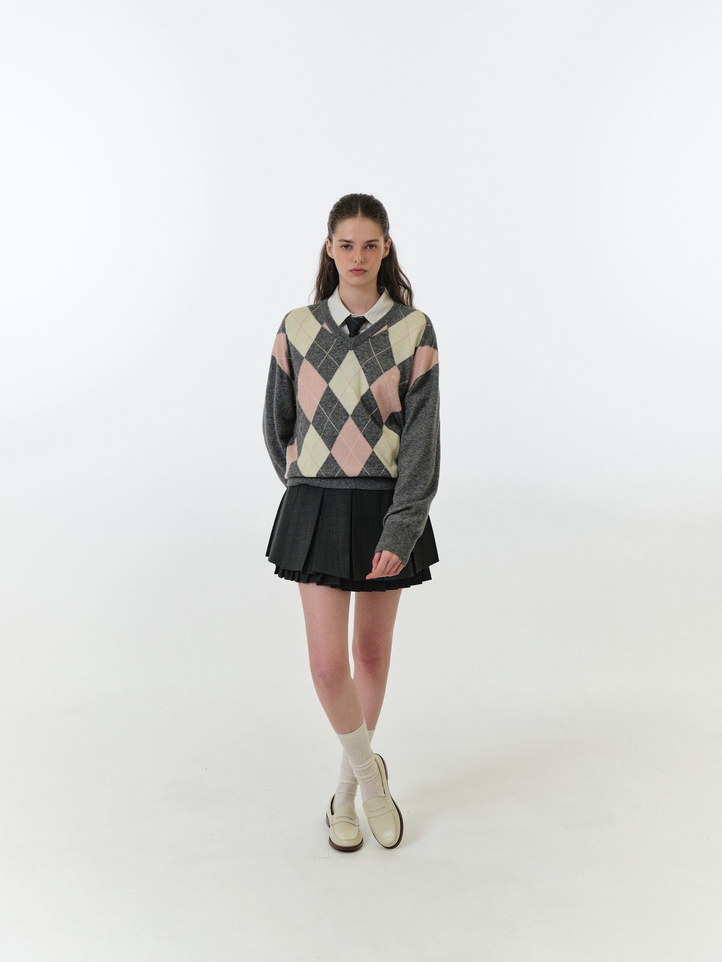 MOMO ARGYLE KNIT