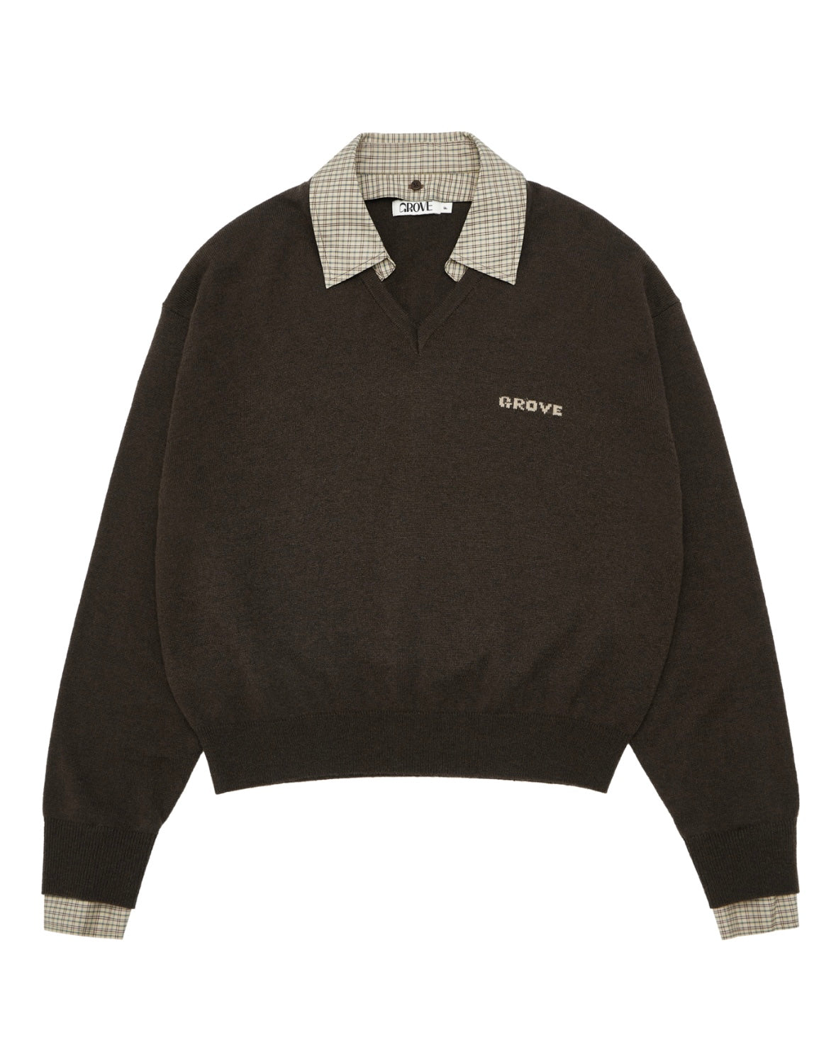 EVIE CHECK COLLAR KNIT