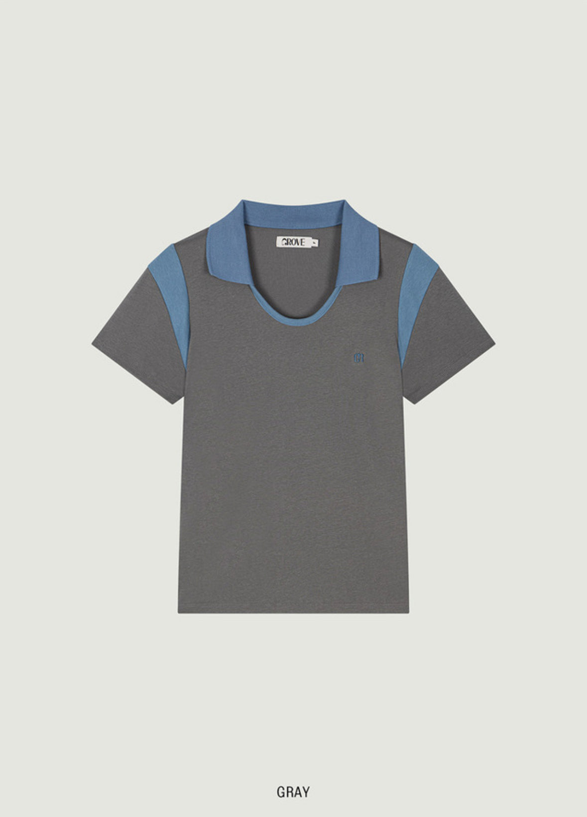 ELA U-NECK COLLAR T-SHIRT