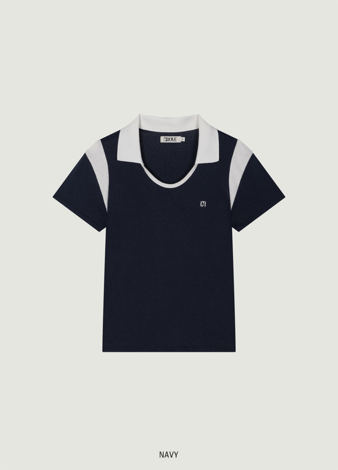 ELA U-NECK COLLAR T-SHIRT