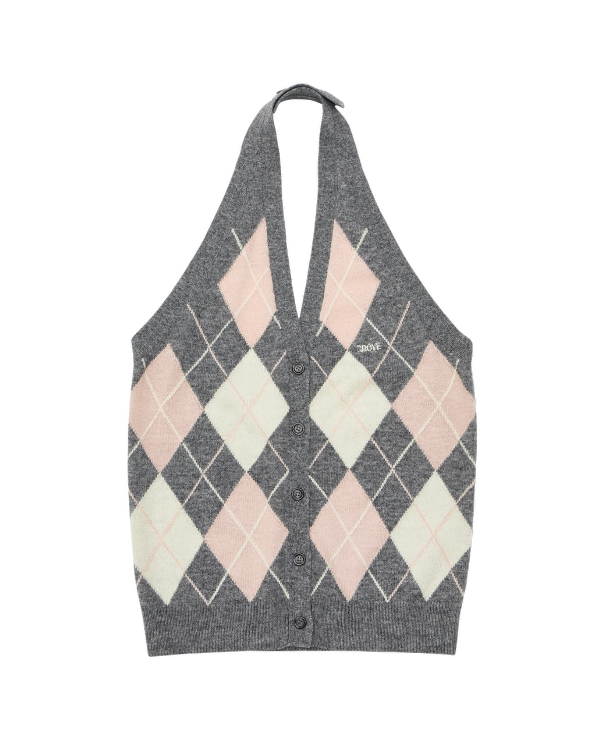 MOMO ARGYLE HALTER KNIT