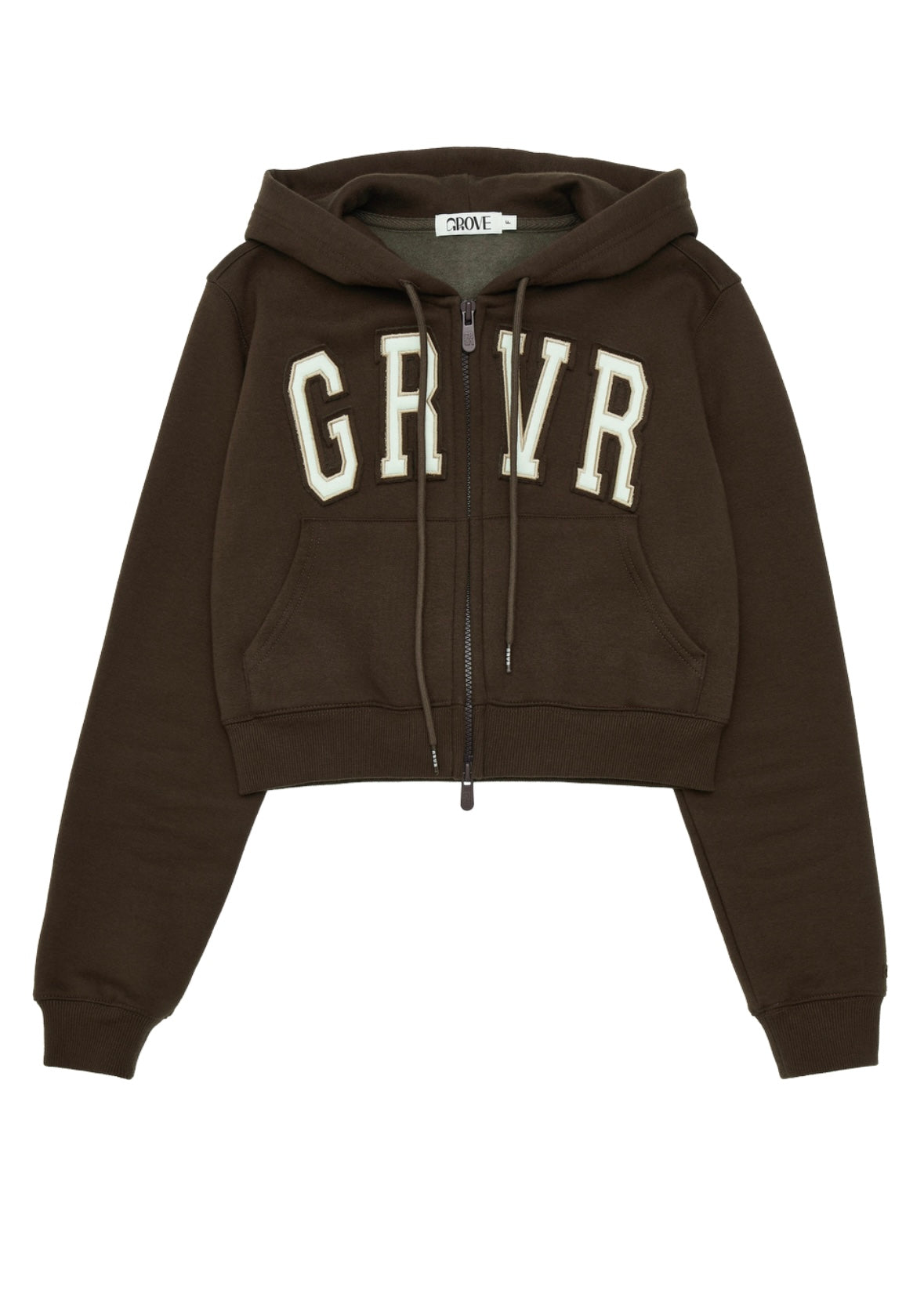 GRVR CROP HOODIE ZIP-UP