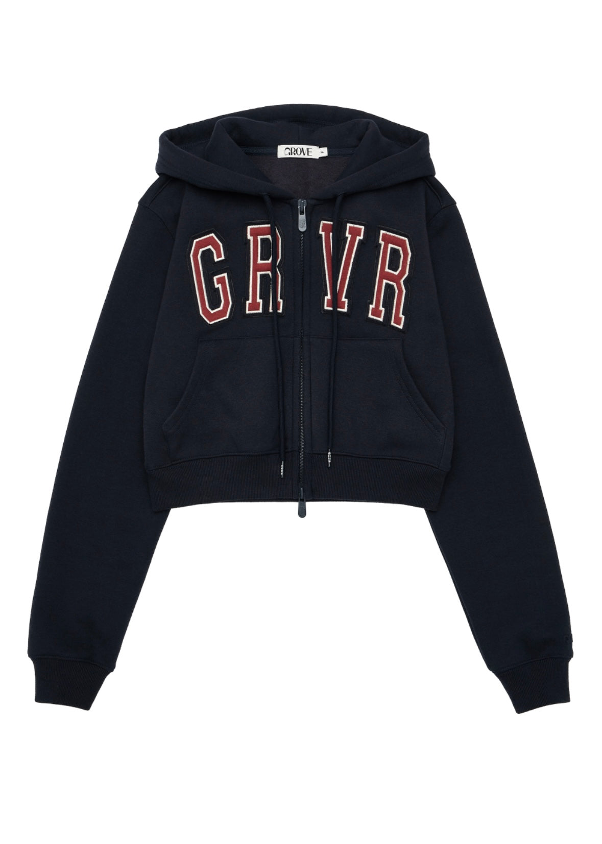 GRVR CROP HOODIE ZIP-UP