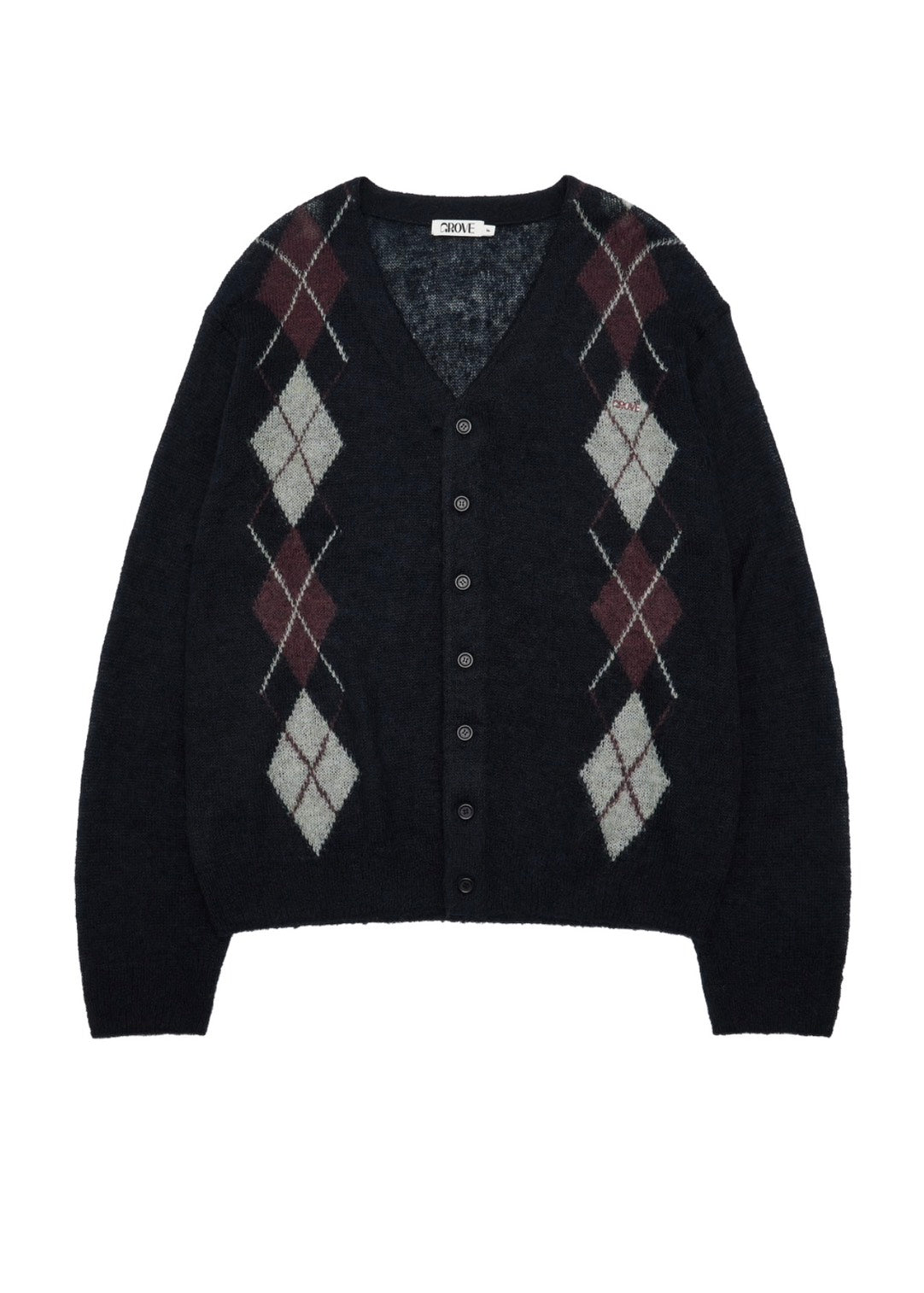 UNA ARGYLE V-NECK CARDIGAN