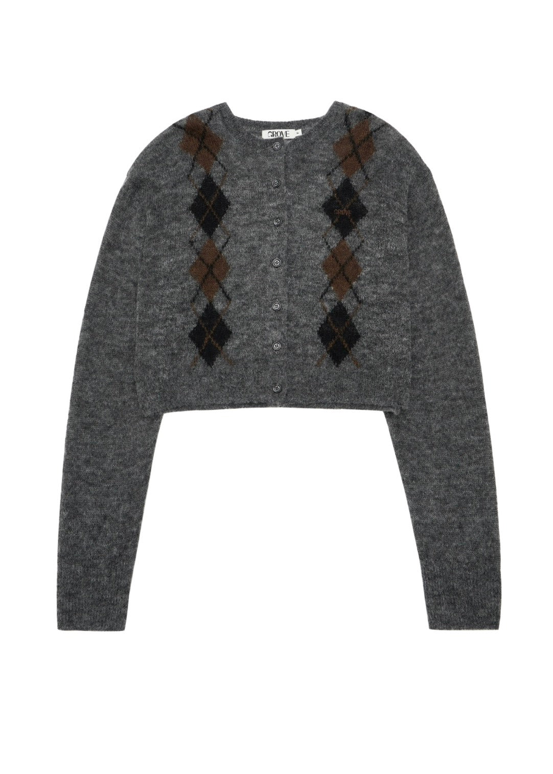 UNA ARGYLE CROP CARDIGAN