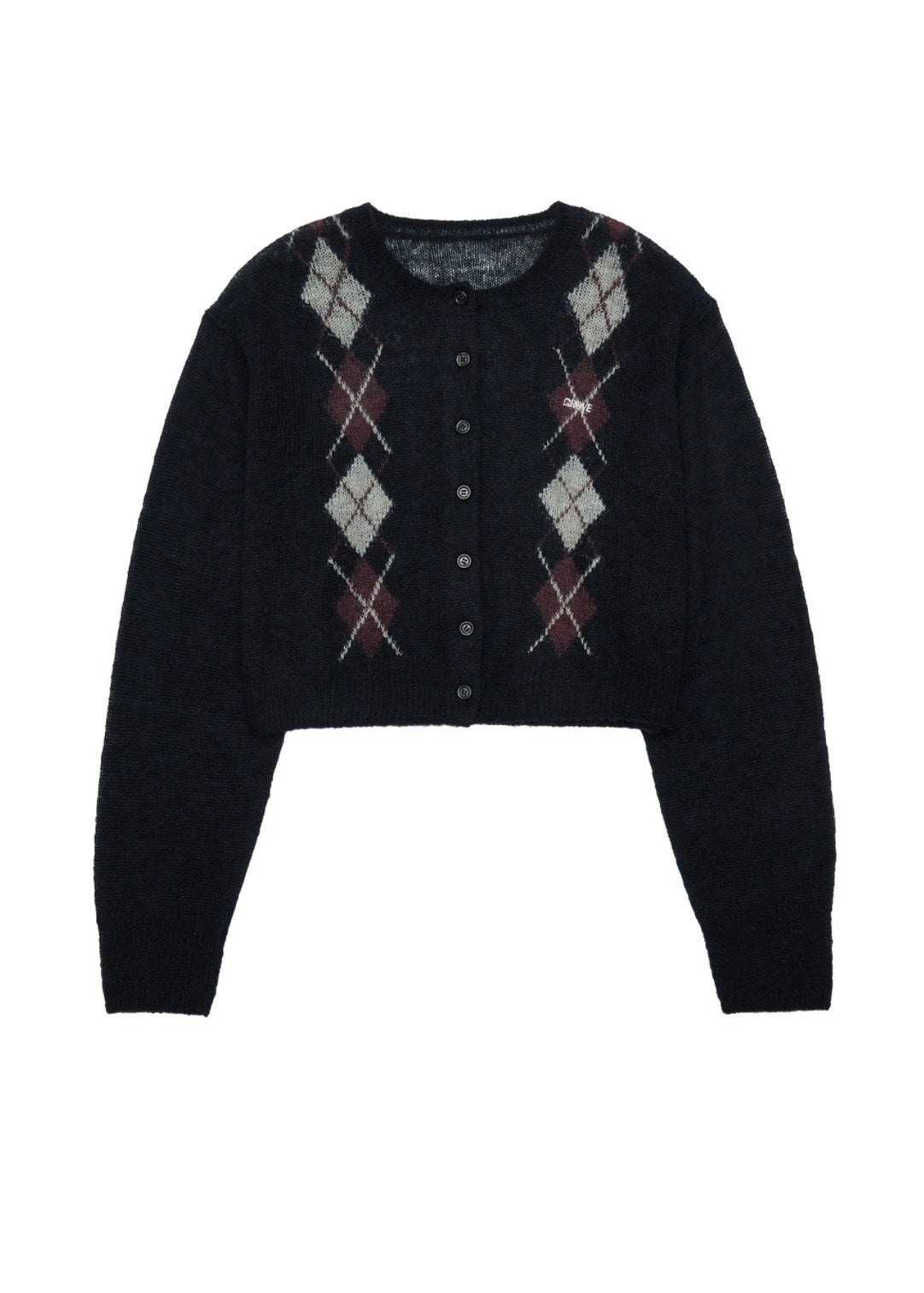 UNA ARGYLE CROP CARDIGAN