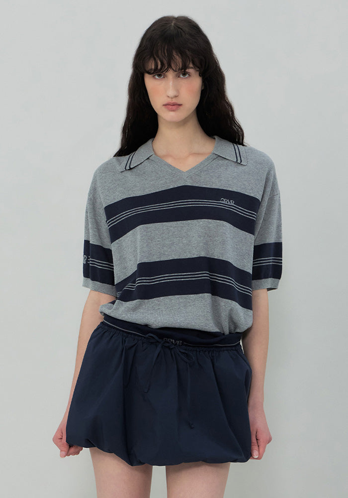 ELFIN STRIPE COLLAR KNIT