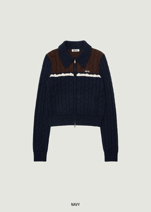 ZARIA CABLE KNIT ZIP-UP