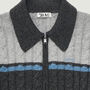 ZARIA CABLE KNIT ZIP-UP