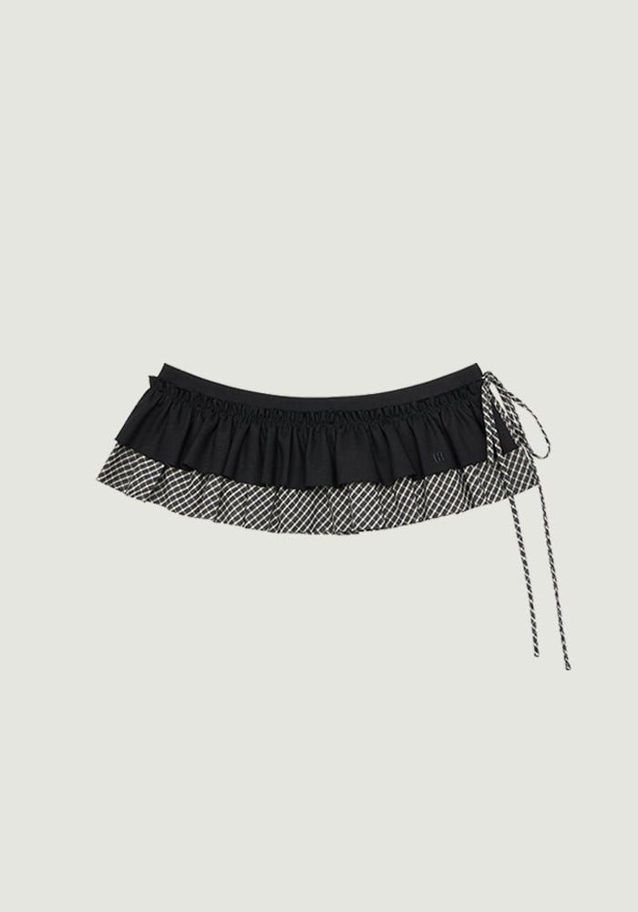 SOLENE CHECK LAYERED SKIRT