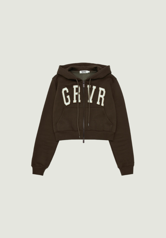 GRVR CROP HOODIE ZIP-UP