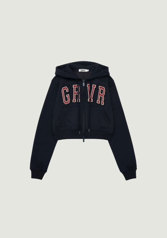 GRVR CROP HOODIE ZIP-UP