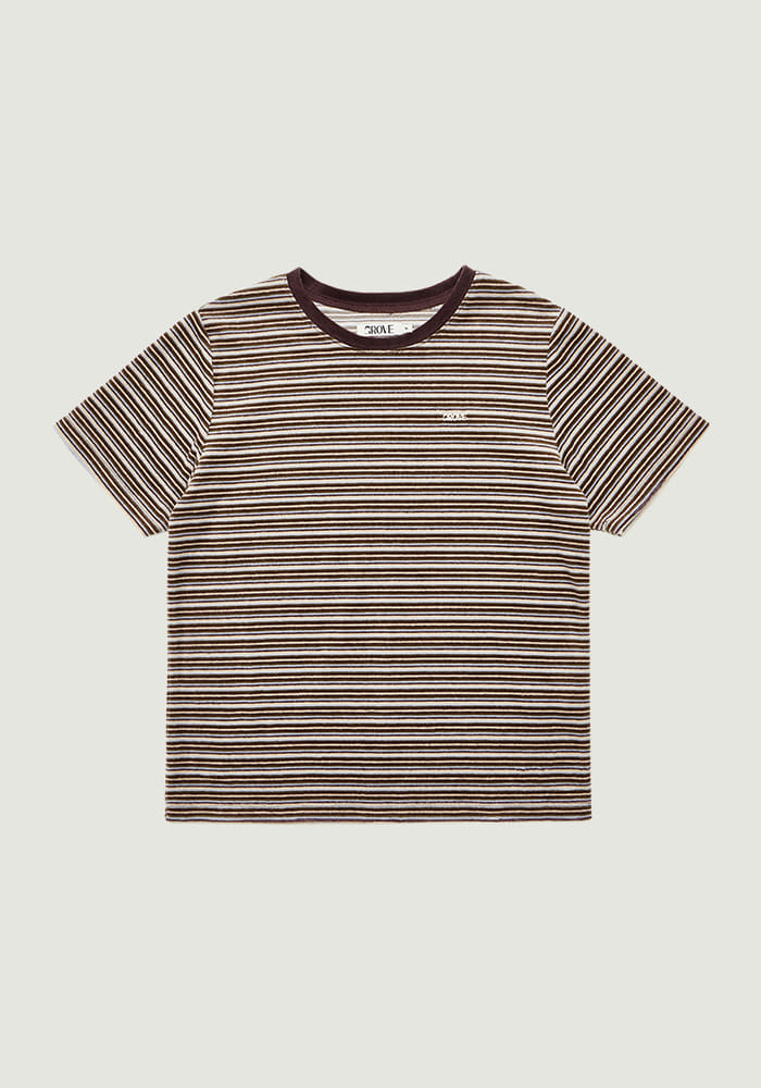 STRIPE VELVET H/S T-SHIRT