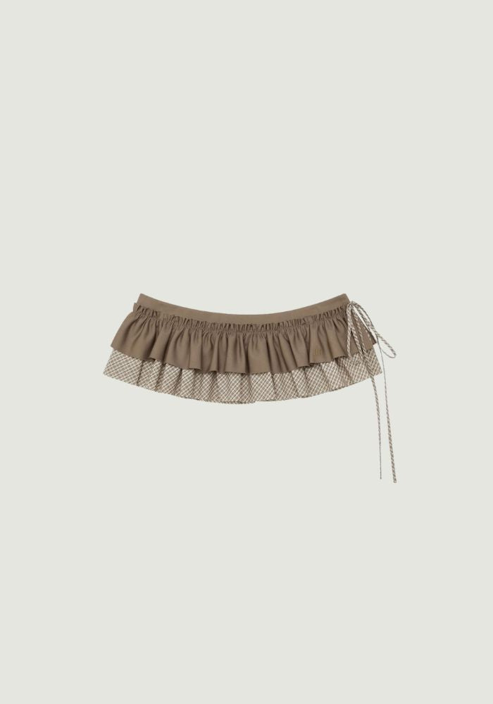 SOLENE CHECK LAYERED SKIRT