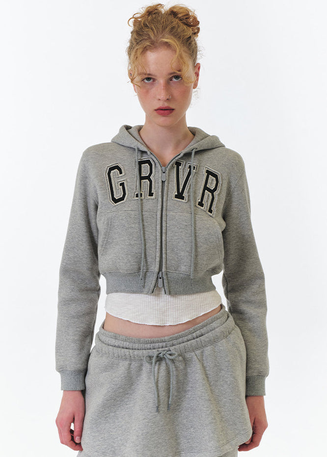 GRVR CROP HOODIE ZIP-UP