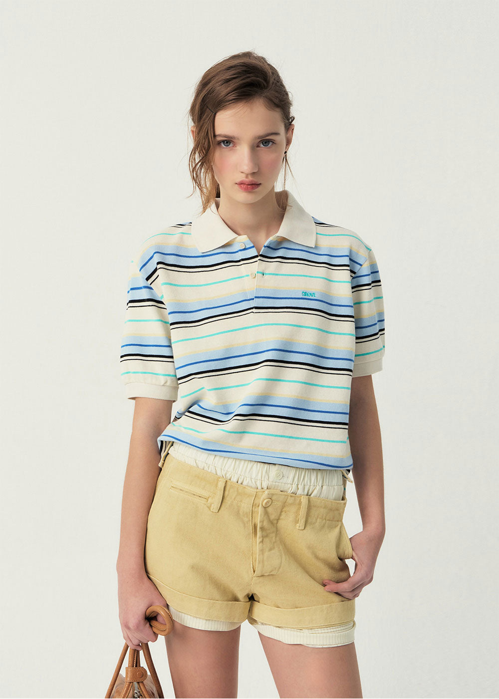 25SS CARELL STRIPE PIQUE SHIRT