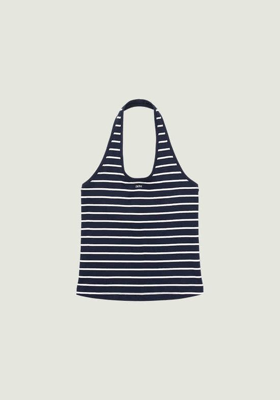 SERA STRIPE HALTER TOP