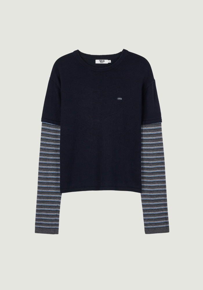 LUCIE STRIPE LAYERED KNIT
