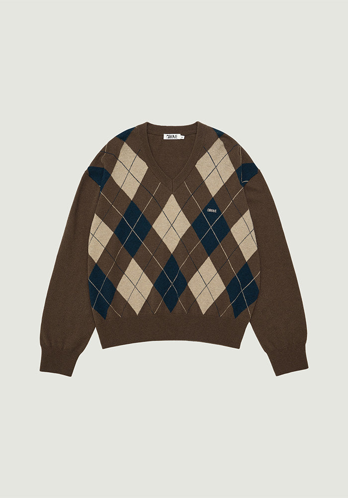 MOMO ARGYLE KNIT