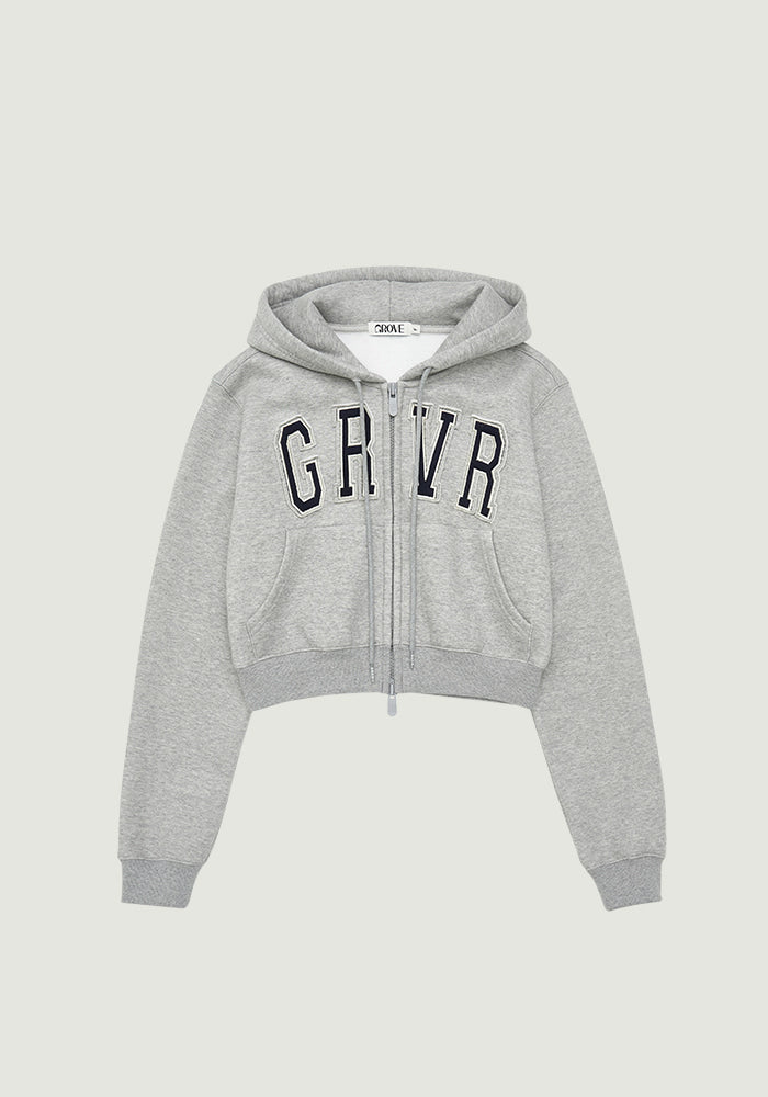 GRVR CROP HOODIE ZIP-UP