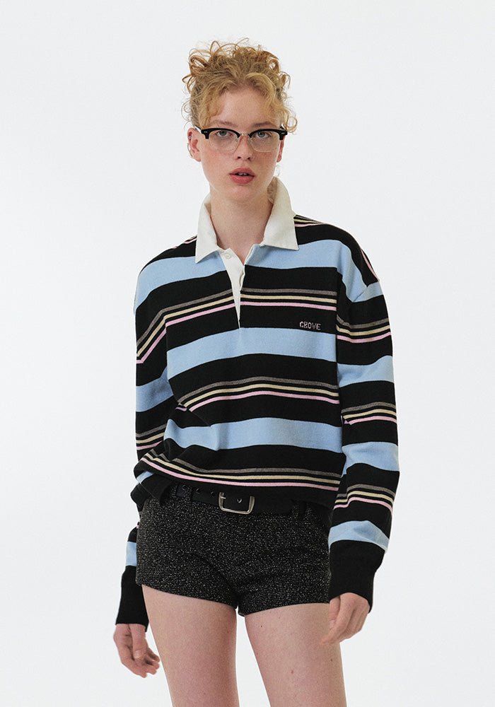 MIA STRIPE COLLAR KNIT