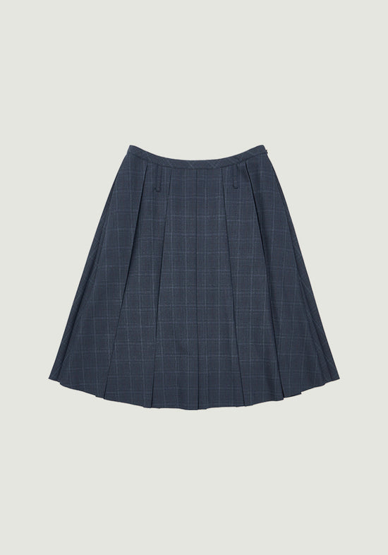 PEYTON CHECK PLEATS SKIRT