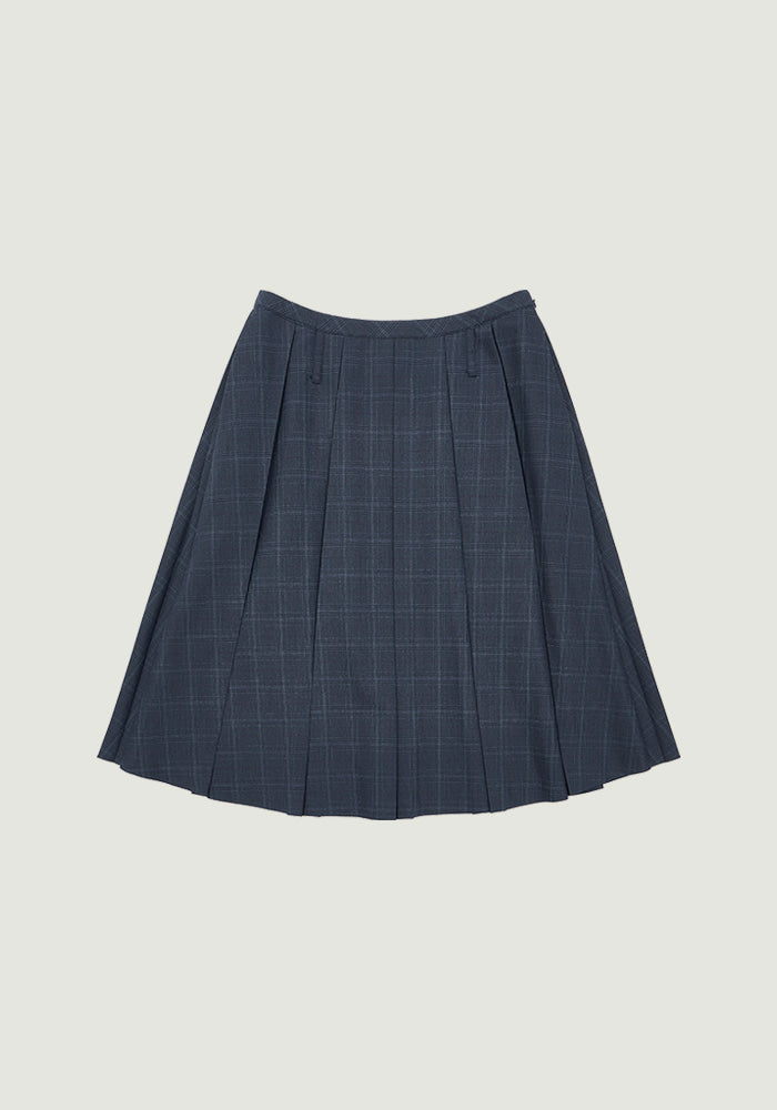 PEYTON CHECK PLEATS SKIRT
