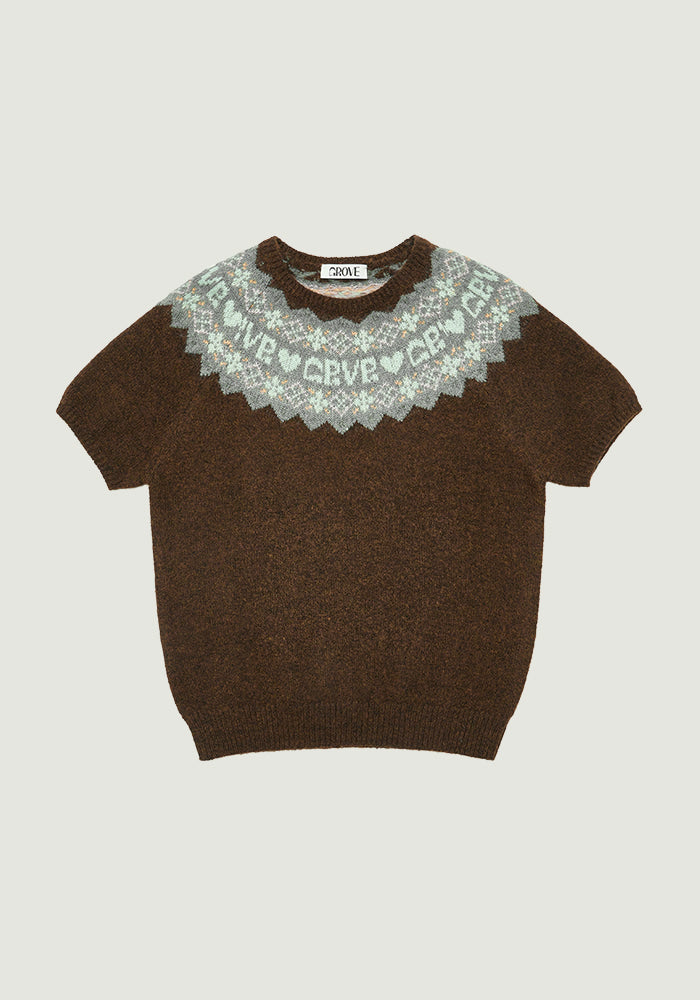 GROVE SEOUL 韓国　ニット　GRVR 韓国ブランド[GROVE] STRIPE GRVR SS KNIT (GROVE/ニット・セーター