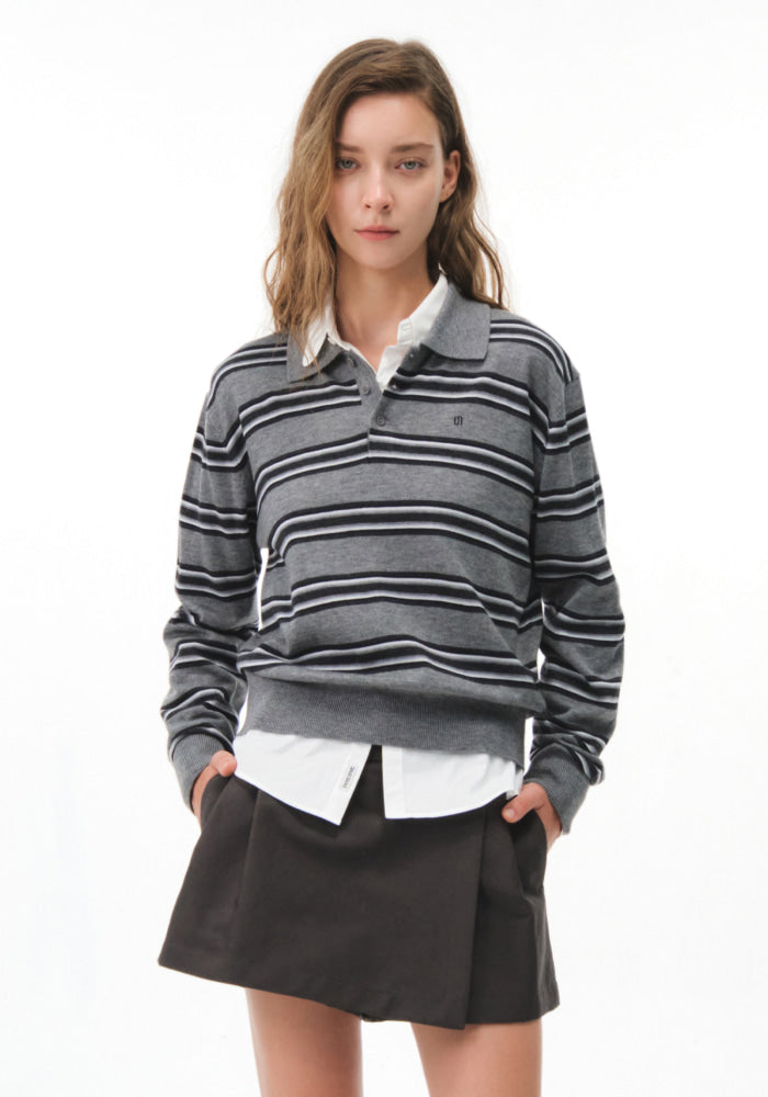 26FW TESSA STRIPE COLLAR KNIT