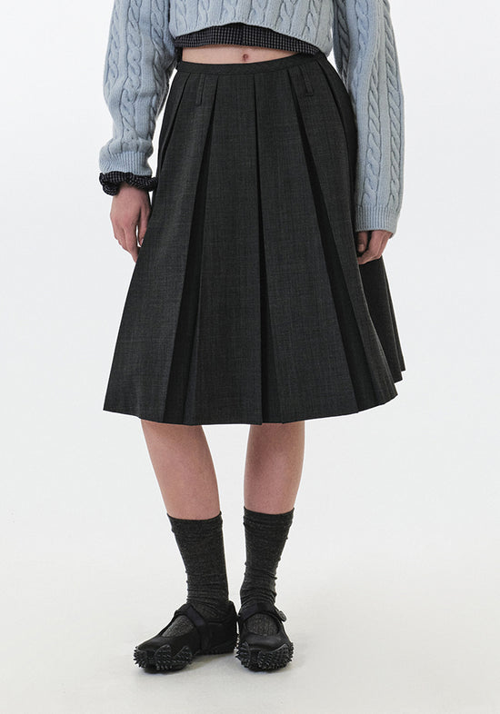 PEYTON SOLID PLEATS SKIRT