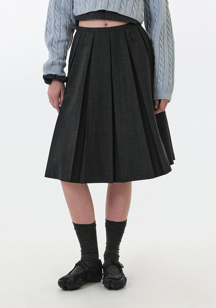 PEYTON SOLID PLEATS SKIRT