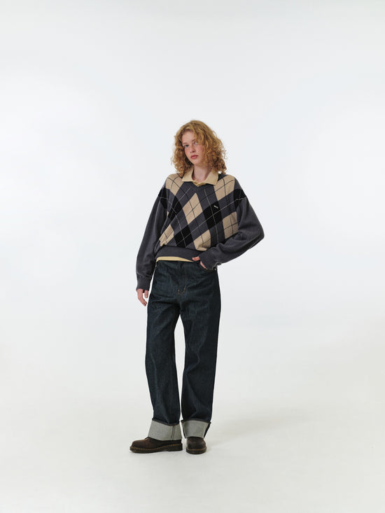 MOMO ARGYLE KNIT