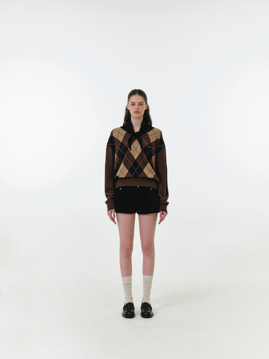 MOMO ARGYLE KNIT