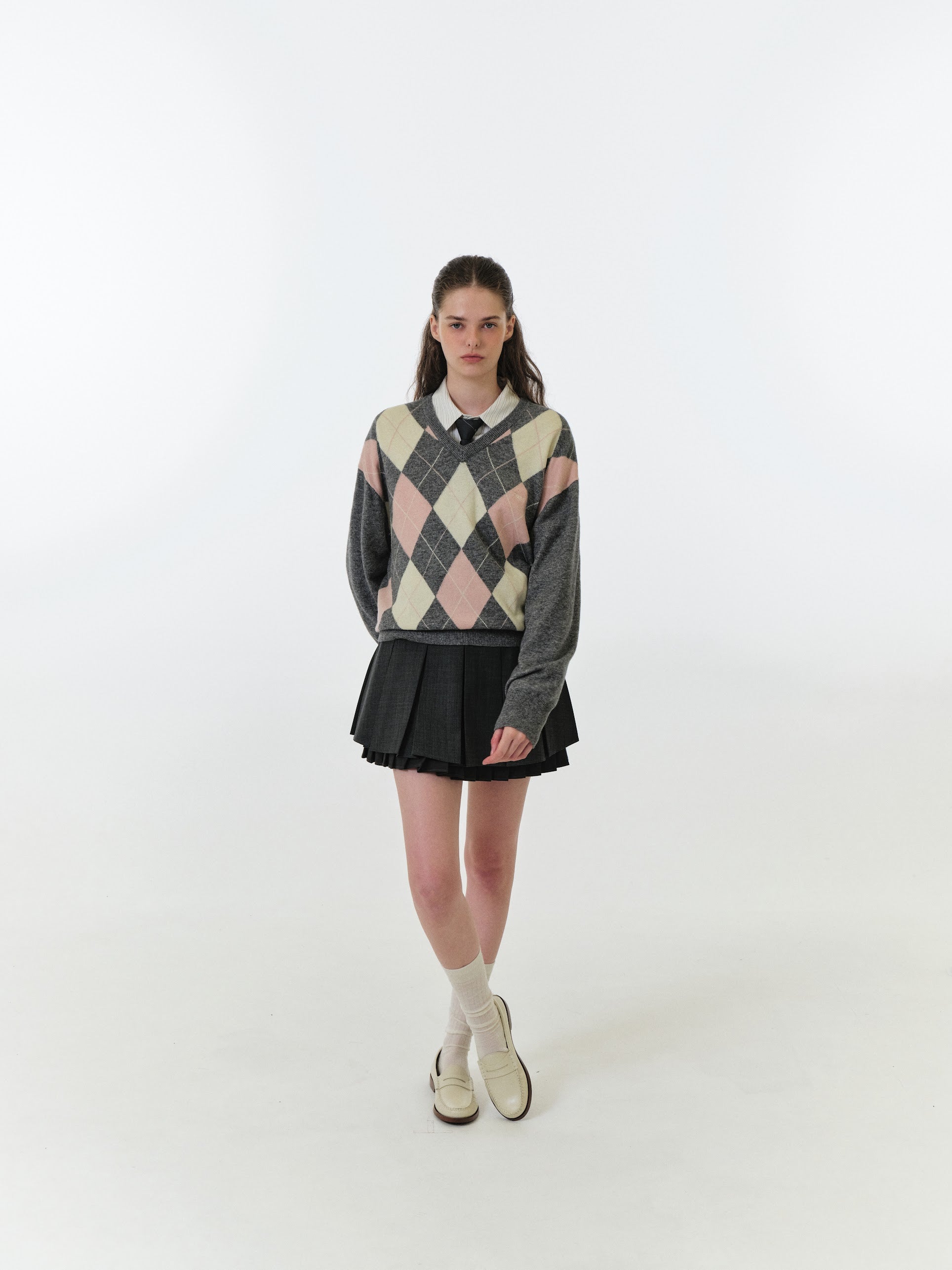 MOMO ARGYLE KNIT
