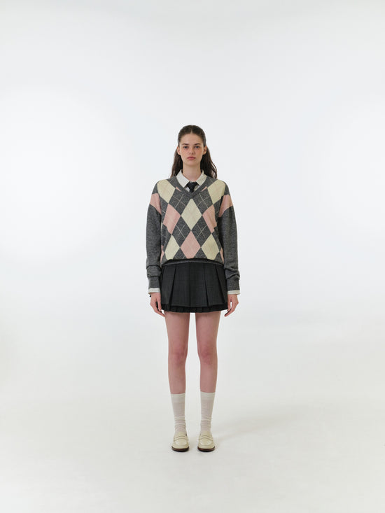 MOMO ARGYLE KNIT