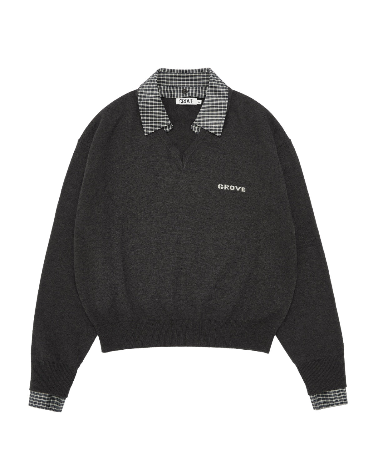 EVIE CHECK COLLAR KNIT