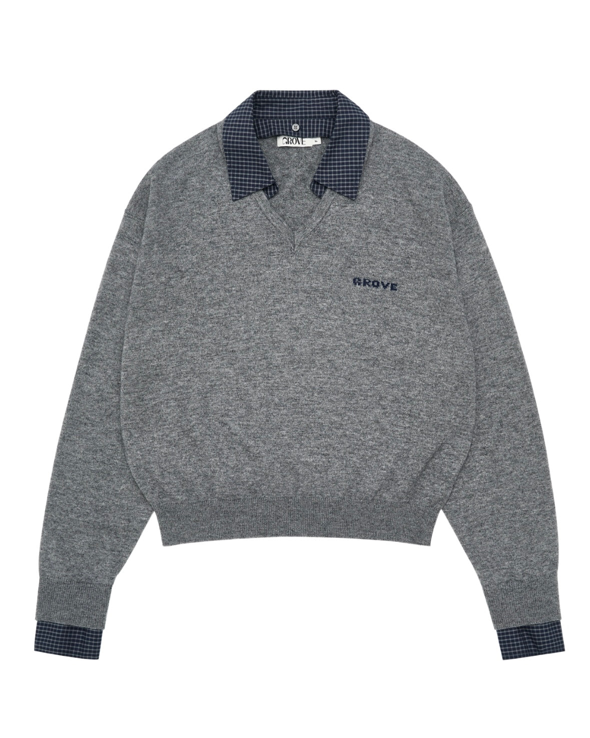 EVIE CHECK COLLAR KNIT