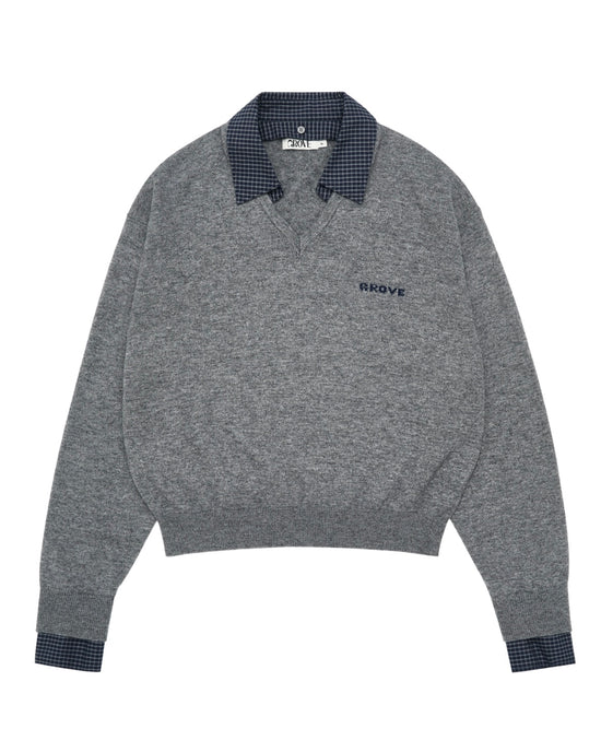 EVIE CHECK COLLAR KNIT