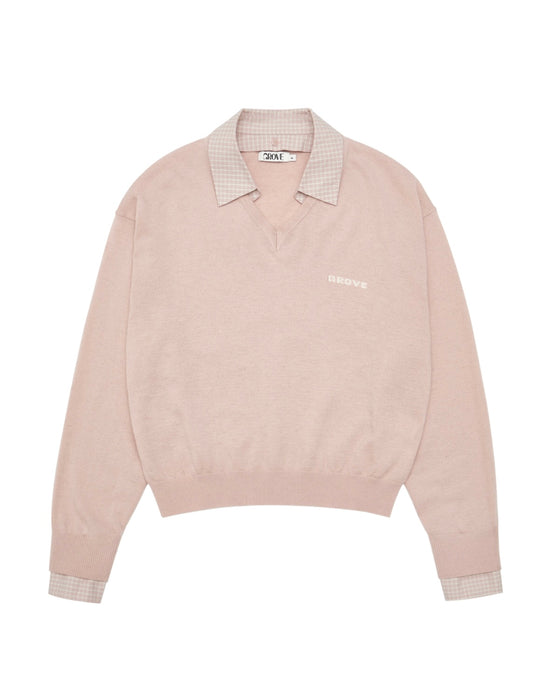 EVIE CHECK COLLAR KNIT