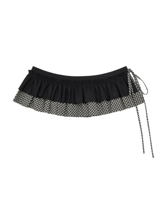 SOLENE CHECK LAYERED SKIRT