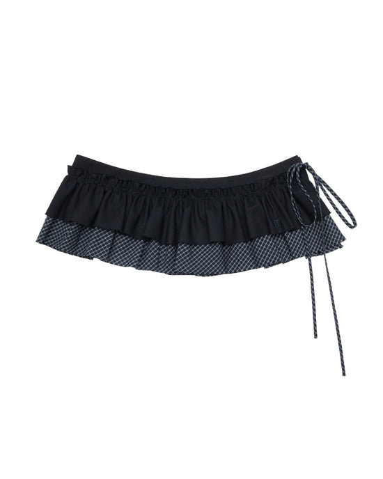 SOLENE CHECK LAYERED SKIRT