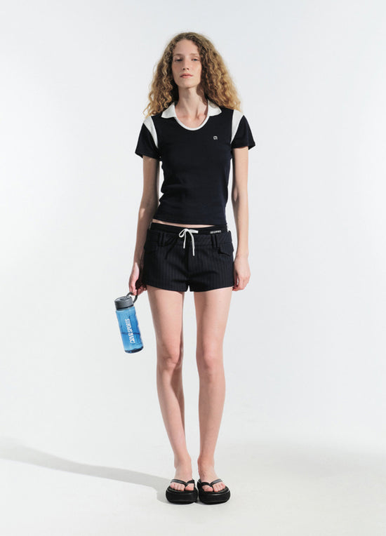 ELA U-NECK COLLAR T-SHIRT